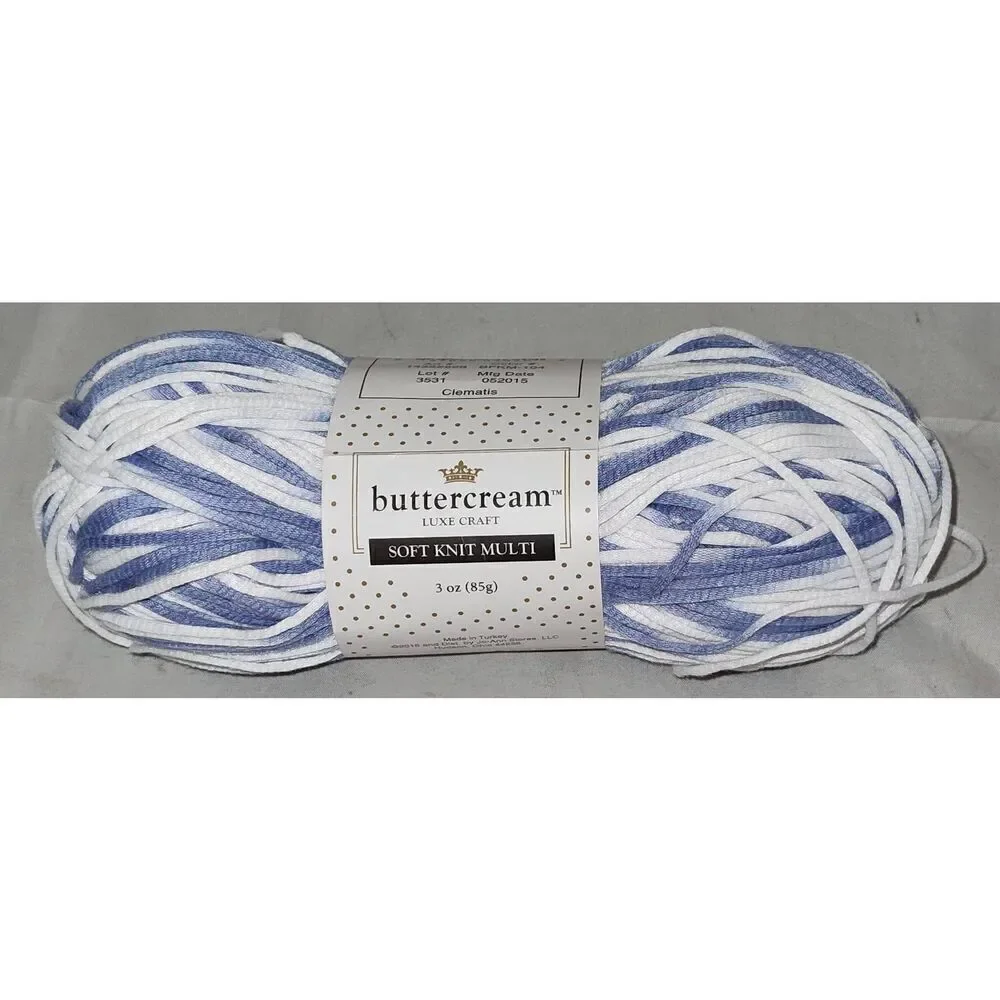 Buttercream Luxe Craft SOFT KNIT SOLID CLEMATIS Yarn 3 oz NEW
